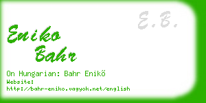 eniko bahr business card